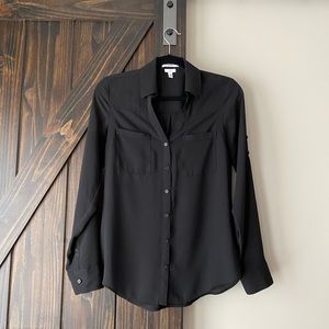 Black button up blouse